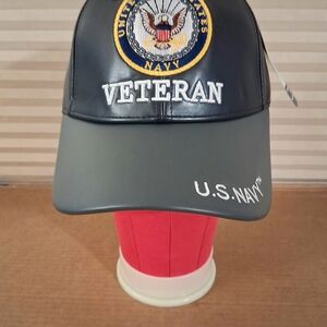 U.S. Navy Veteran Blue and Gray Hat Embroidered
